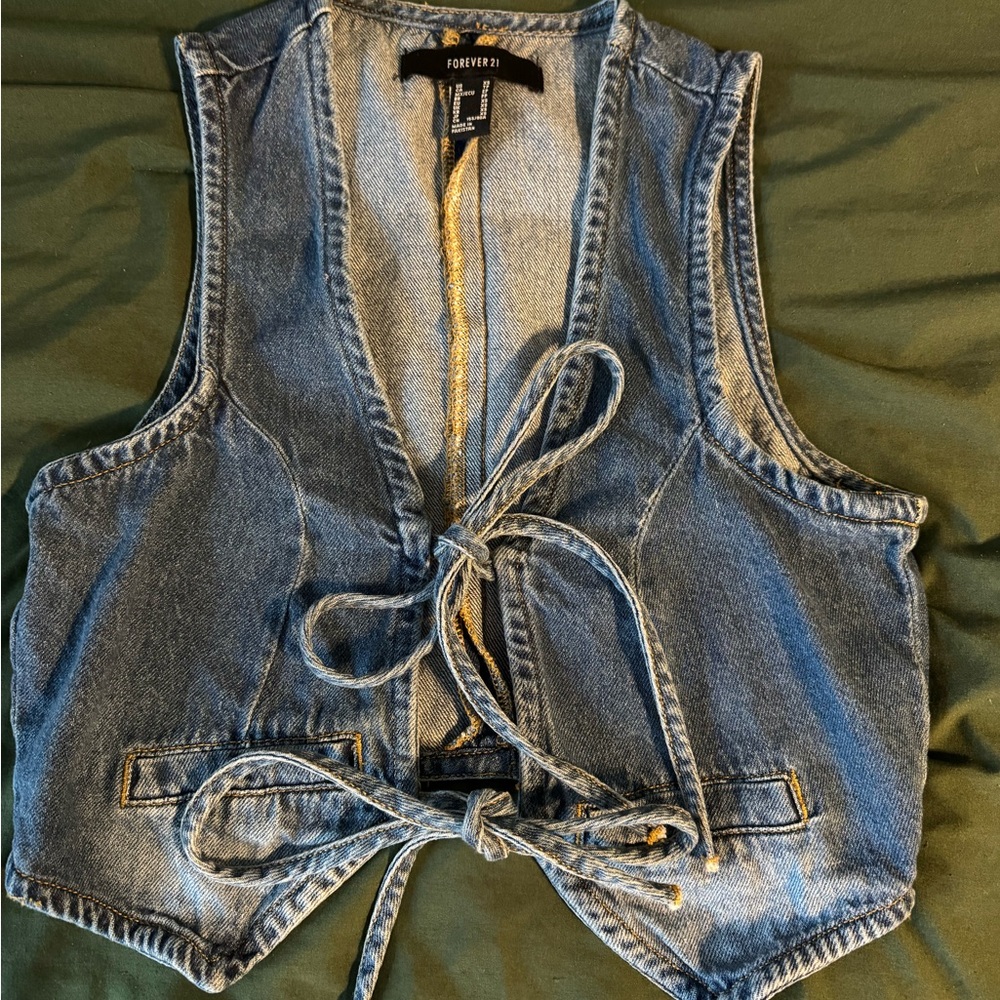 Forever 21 Light Blue Denim Vest